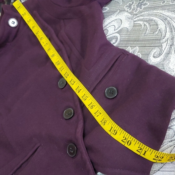 BEBE WOOL PURPLE CROPPED JACKET XS - Picture 10 of 11